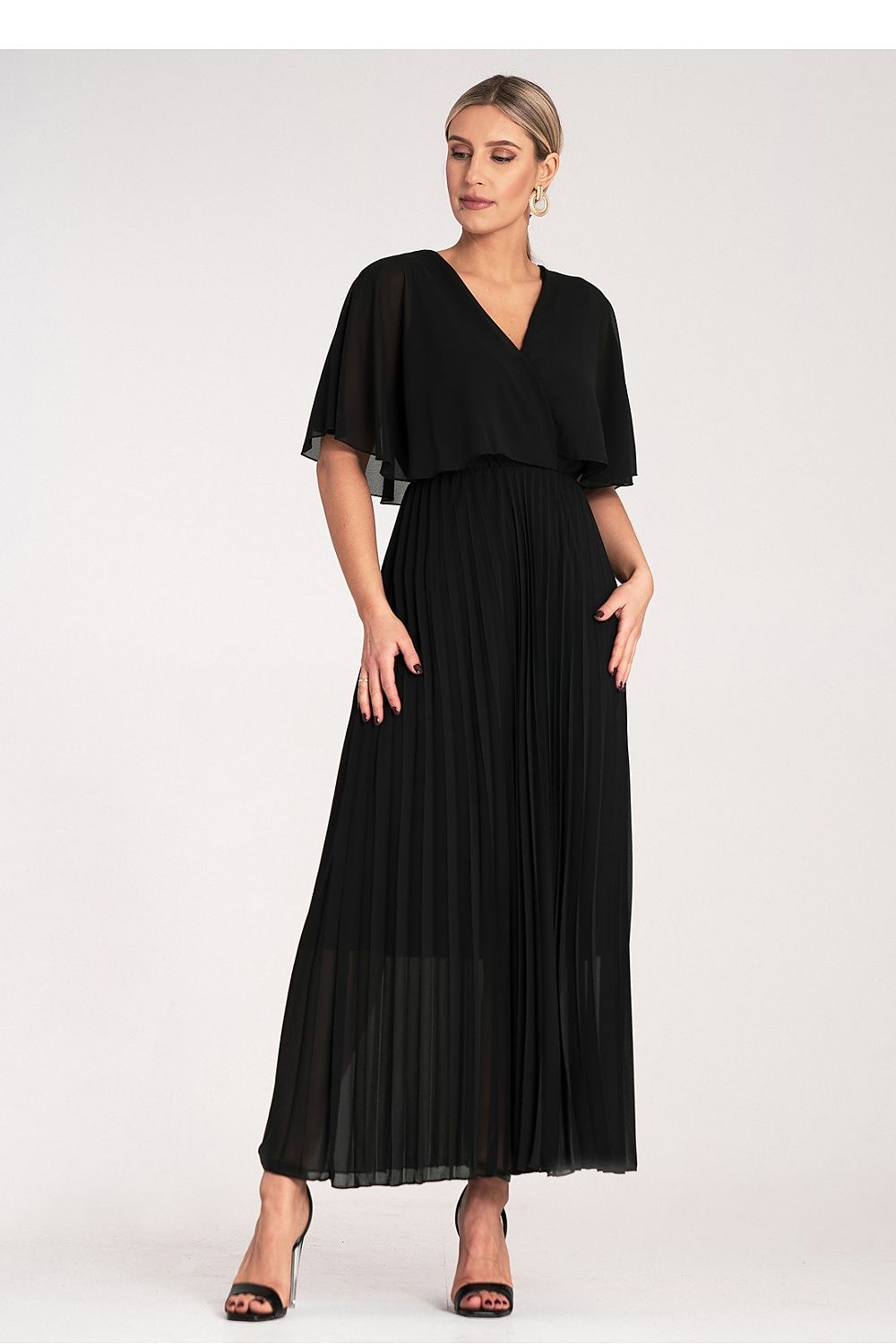 Cocktailkjole Figl til dame fra MS StyleHaven, laget av polyester, farge Fiolett, størrelse S/M, med 3-4; short ermer, perfekt til dress