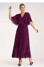 Cocktailkjole Figl til dame fra MS StyleHaven, laget av polyester, farge Fiolett, størrelse S/M, med 3-4; short ermer, perfekt til dress