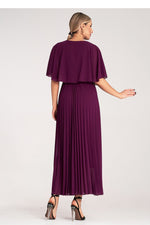 Cocktailkjole Figl til dame fra MS StyleHaven, laget av polyester, farge Fiolett, størrelse S/M, med 3-4; short ermer, perfekt til dress