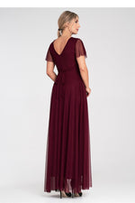 Lang kjole Figl til dame fra MS StyleHaven, laget av polyester; Netting, farge Svart, størrelse S/M, med short ermer, perfekt til dress