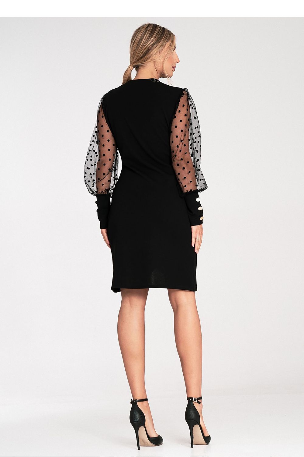 Aftenkjole Figl til dame fra MS StyleHaven, laget av polyester, farge Svart, størrelse S/M, med 45720 ermer, perfekt til dress