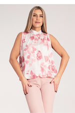 Bluse Figl til dame fra MS StyleHaven, laget av polyester, farge Rosa, størrelse S/M, med sleeveless ermer, perfekt til dress