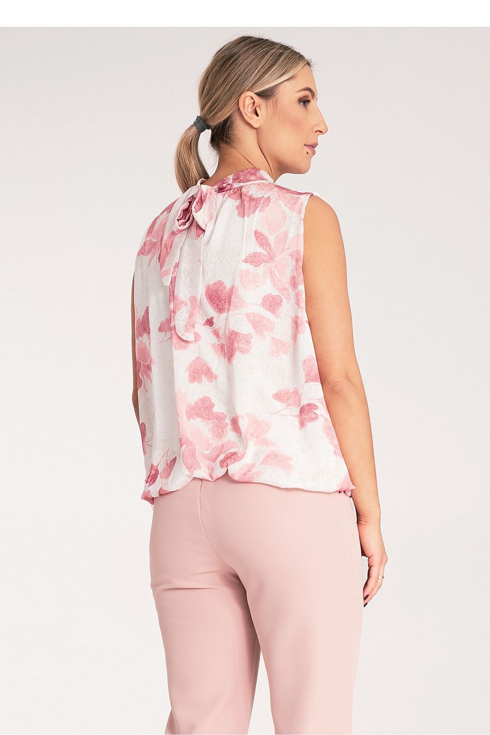 Bluse Figl til dame fra MS StyleHaven, laget av polyester, farge Rosa, størrelse S/M, med sleeveless ermer, perfekt til dress