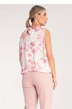 Bluse Figl til dame fra MS StyleHaven, laget av polyester, farge Rosa, størrelse S/M, med sleeveless ermer, perfekt til dress