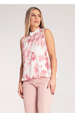 Bluse Figl til dame fra MS StyleHaven, laget av polyester, farge Rosa, størrelse S/M, med sleeveless ermer, perfekt til dress