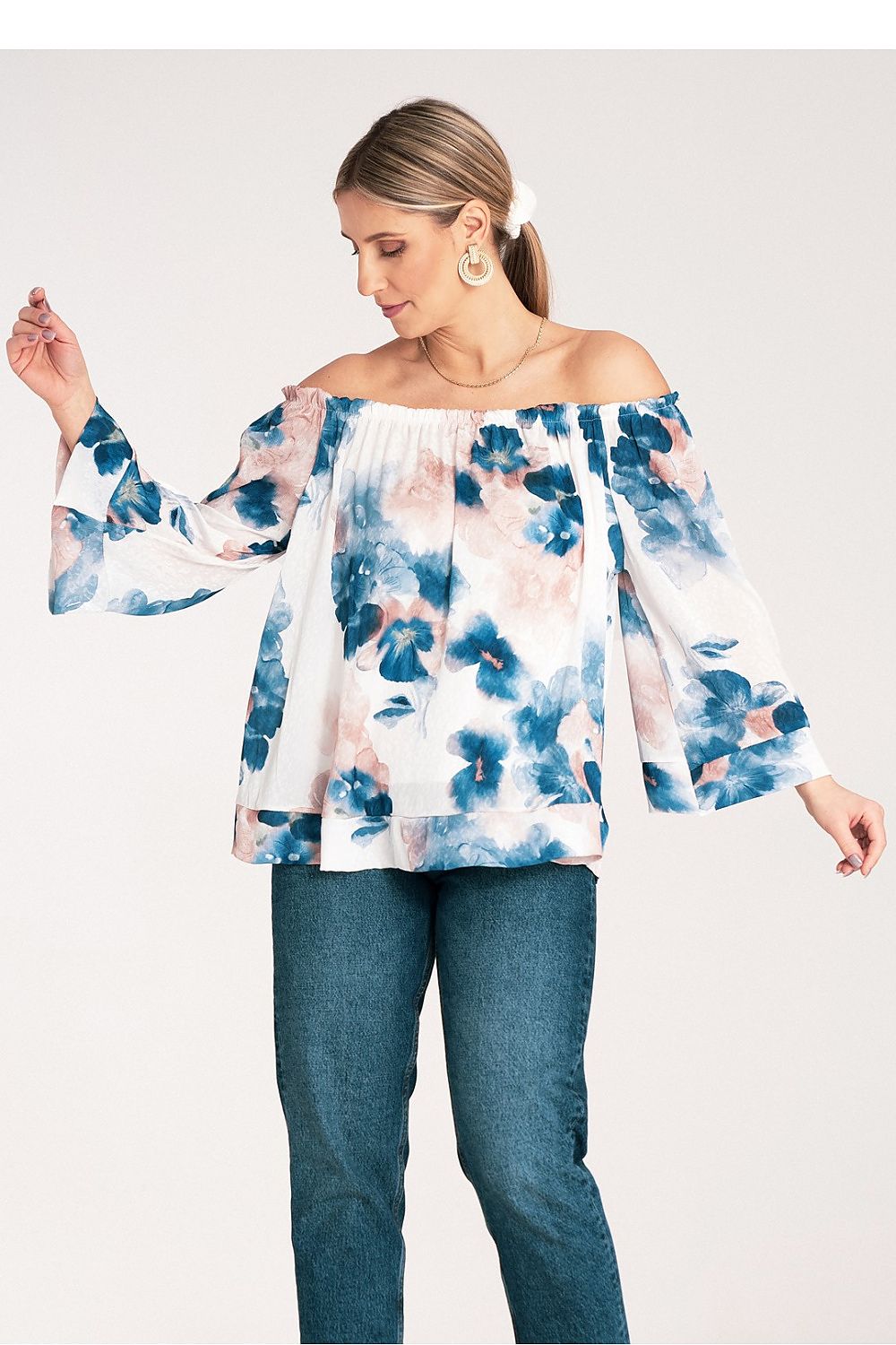 Bluse Figl til dame fra MS StyleHaven, laget av polyester, farge Rosa, størrelse S/M, med 45720 ermer, perfekt til dress