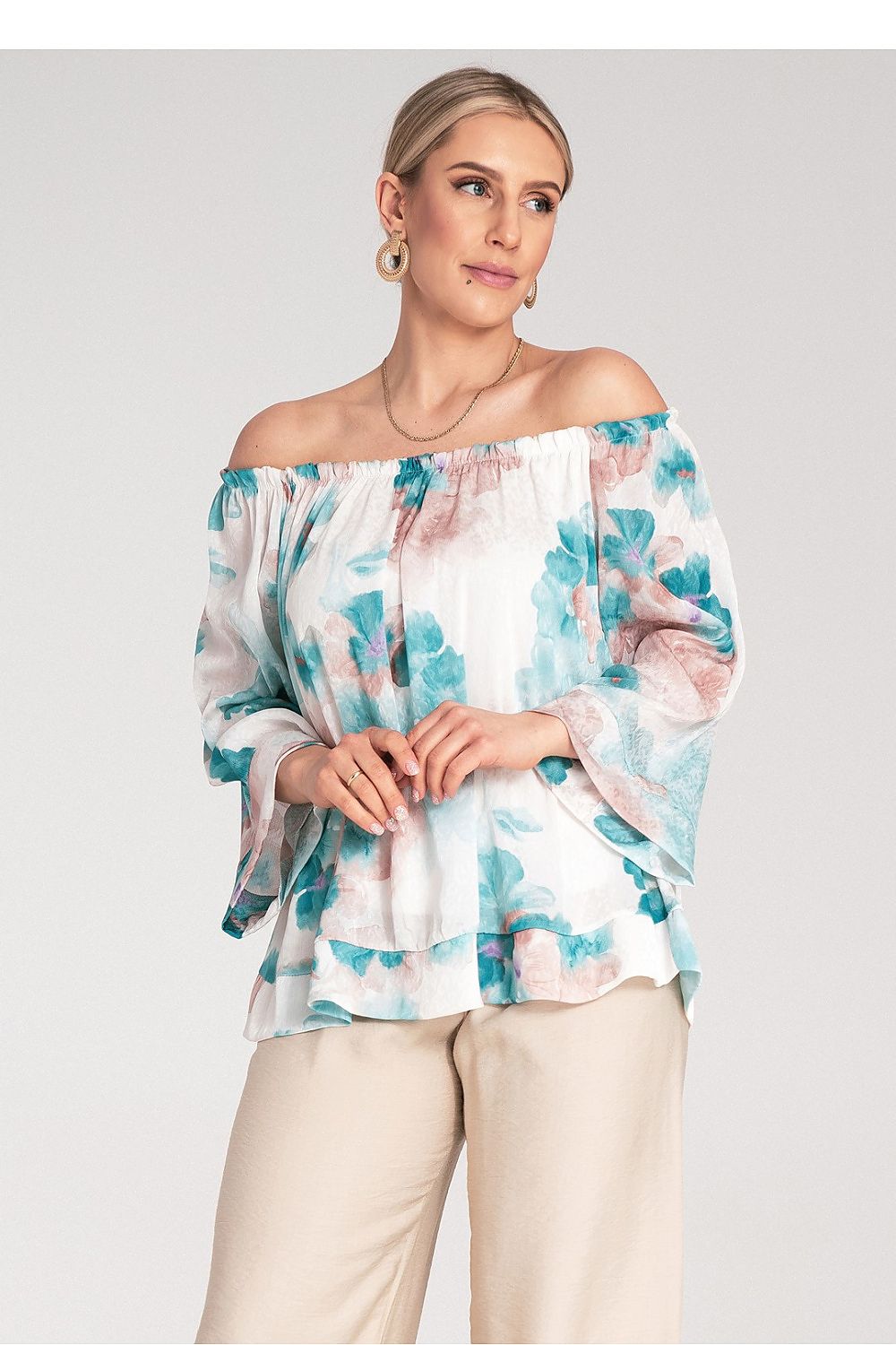 Bluse Figl til dame fra MS StyleHaven, laget av polyester, farge Rosa, størrelse S/M, med 45720 ermer, perfekt til dress