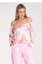 Bluse Figl til dame fra MS StyleHaven, laget av polyester, farge Rosa, størrelse S/M, med 45720 ermer, perfekt til dress