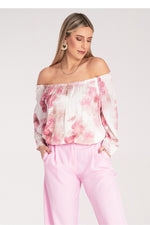 Bluse Figl til dame fra MS StyleHaven, laget av polyester, farge Rosa, størrelse S/M, med 45720 ermer, perfekt til dress