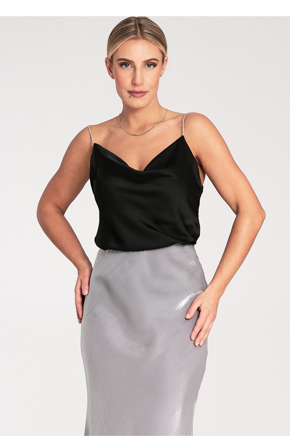 Topp Figl til dame fra MS StyleHaven, laget av polyester, farge Svart, størrelse S/M, med sleeveless ermer, perfekt til dress