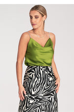 Topp Figl til dame fra MS StyleHaven, laget av polyester, farge Grønn, størrelse S/M, med sleeveless ermer, perfekt til dress