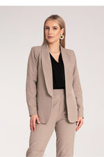 Jakke Figl til dame fra MS StyleHaven, laget av polyester, farge beige, størrelse S/M, med long ermer, perfekt til dress