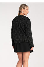 Jakke Figl til dame fra MS StyleHaven, laget av polyester; tweed, farge Svart, størrelse S/M, med long ermer, perfekt til dress