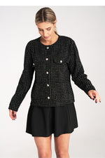 Jakke Figl til dame fra MS StyleHaven, laget av polyester; tweed, farge Svart, størrelse S/M, med long ermer, perfekt til dress