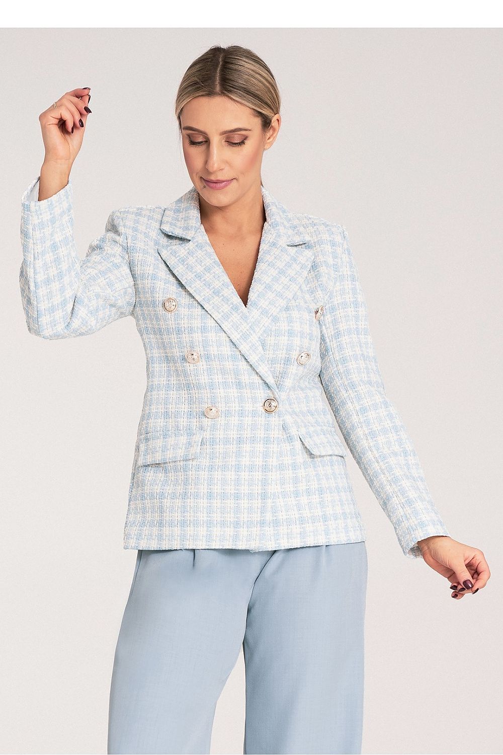 Jakke Figl til dame fra MS StyleHaven, laget av Bomull; polyester, farge Blå, størrelse S/M, med long ermer, perfekt til dress