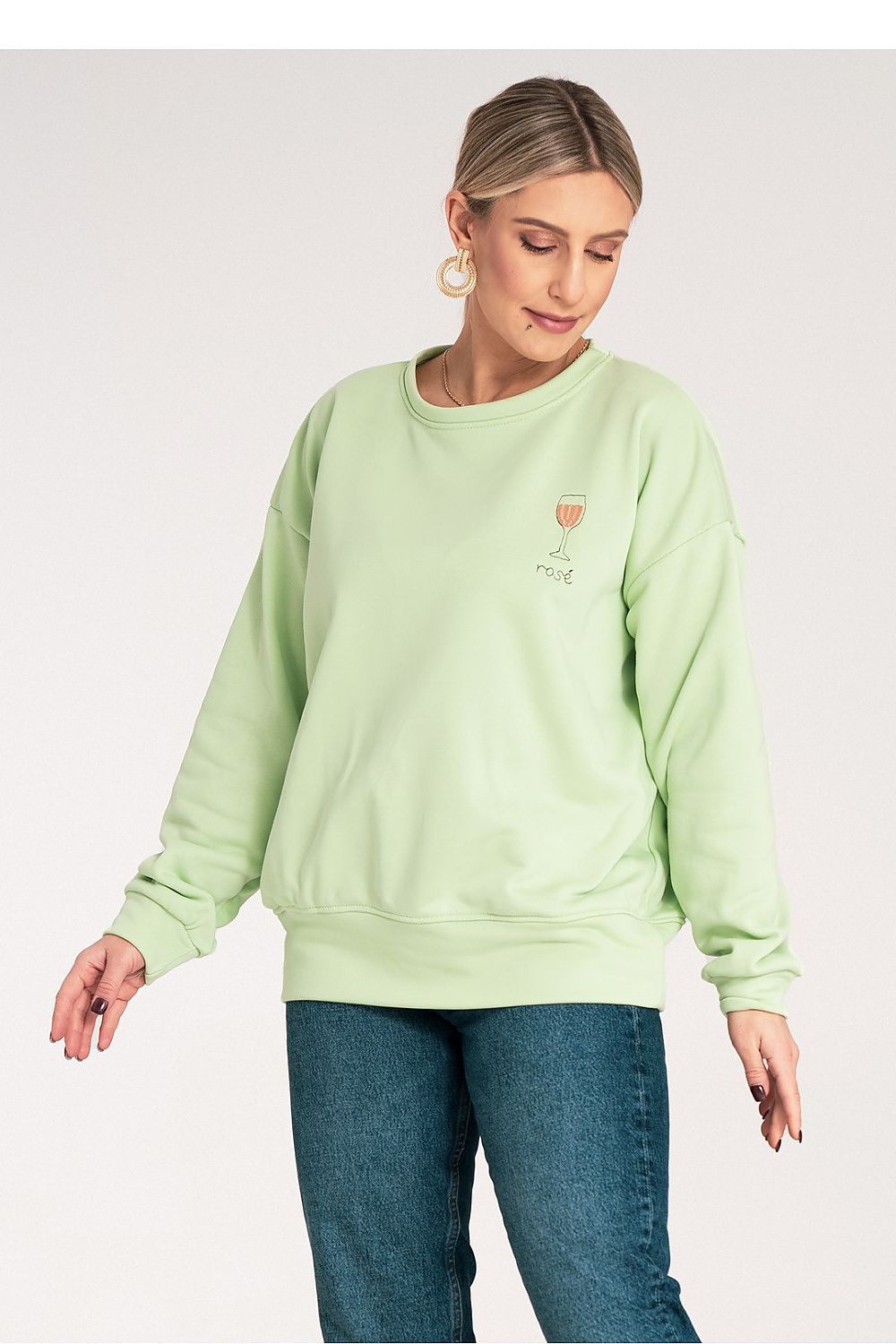 Genser Figl til dame fra MS StyleHaven, laget av Bomull; polyester, farge Fiolett, størrelse S/M, med long ermer, perfekt til dress