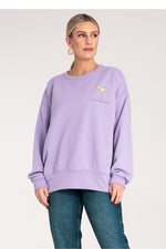 Genser Figl til dame fra MS StyleHaven, laget av Bomull; polyester, farge Fiolett, størrelse S/M, med long ermer, perfekt til dress