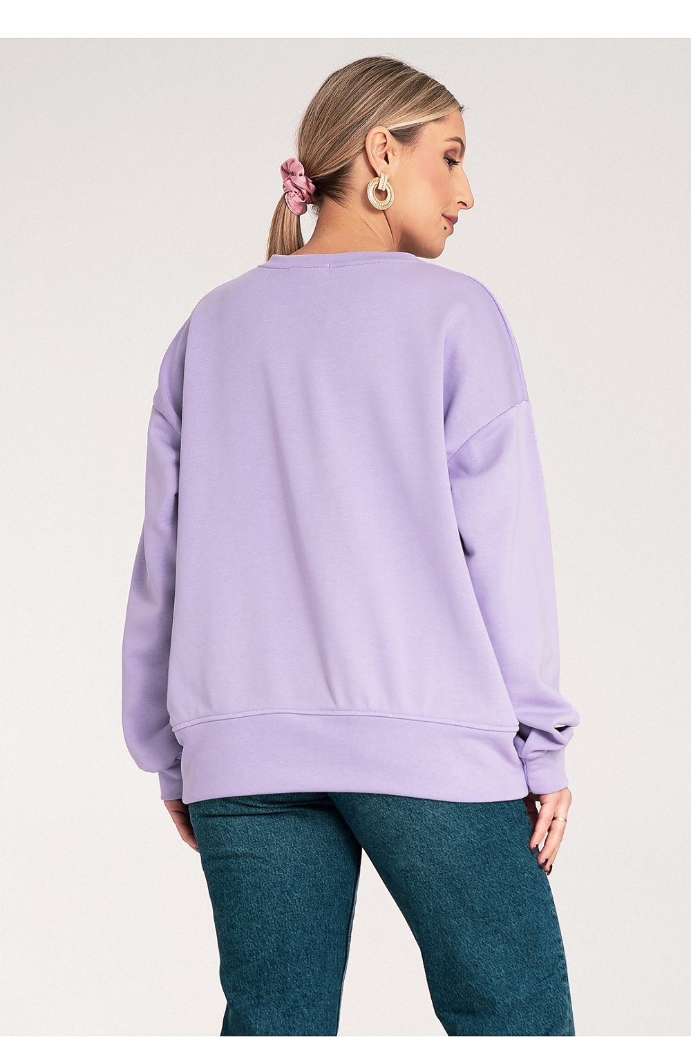Genser Figl til dame fra MS StyleHaven, laget av Bomull; polyester, farge Fiolett, størrelse S/M, med long ermer, perfekt til dress