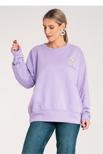 Genser Figl til dame fra MS StyleHaven, laget av Bomull; polyester, farge Fiolett, størrelse S/M, med long ermer, perfekt til dress