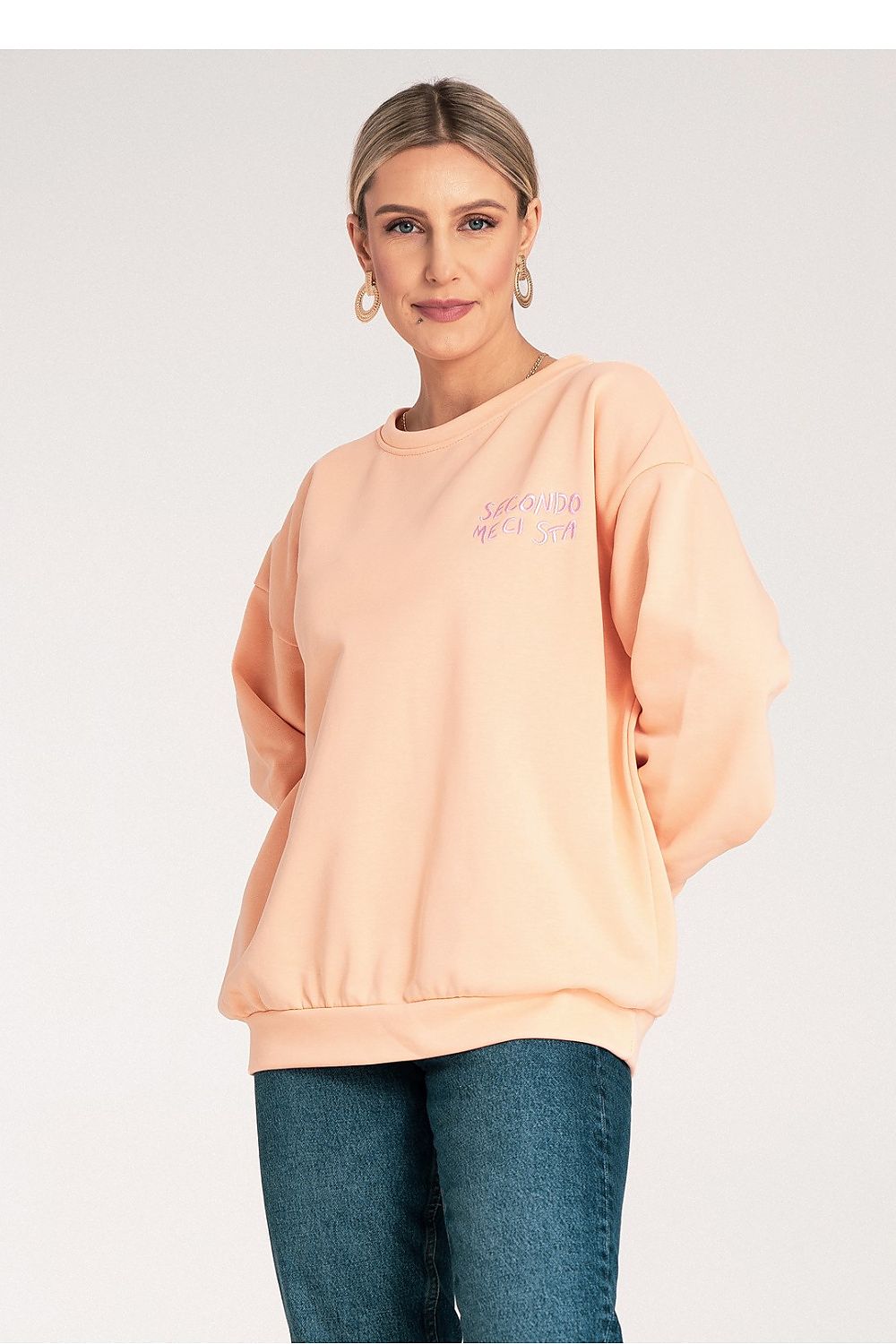 Genser Figl til dame fra MS StyleHaven, laget av Bomull; polyester, farge Grønn, størrelse S/M, med long ermer, perfekt til dress