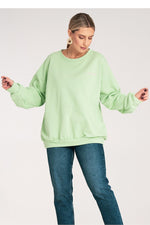 Genser Figl til dame fra MS StyleHaven, laget av Bomull; polyester, farge Grønn, størrelse S/M, med long ermer, perfekt til dress