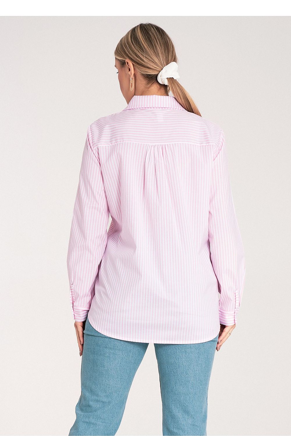 Langermet skjorte Figl til dame fra MS StyleHaven, laget av polyester, farge Rosa, størrelse S/M, med long ermer, perfekt til dress