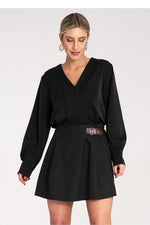 Bluse Figl til dame fra MS StyleHaven, laget av polyester, farge Hvit, størrelse S/M, med long ermer, perfekt til dress