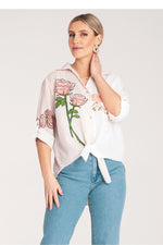 Skjorte Figl til dame fra MS StyleHaven, laget av polyester, farge Blå, størrelse S/M, med sleeveless ermer, perfekt til dress