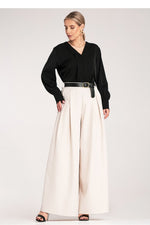 Damebukser Figl til dame fra MS StyleHaven, laget av polyester, farge beige 2, størrelse S/M, med sleeveless ermer, perfekt til dress