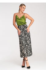 Skjørt Figl til dame fra MS StyleHaven, laget av polyester, farge Flerfarget, størrelse S/M, med long ermer, midi lengde, perfekt til dress