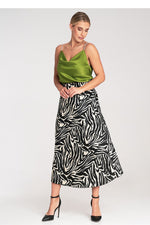 Skjørt Figl til dame fra MS StyleHaven, laget av polyester, farge Flerfarget 2, størrelse S/M, med long ermer, perfekt til dress