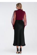 Skjørt Figl til dame fra MS StyleHaven, laget av Viskose; polyester, farge Grå, størrelse S/M, med long ermer, perfekt til dress