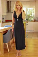Senai Dagkjole Mirale til dame fra MS StyleHaven, laget av Viskose; Elastan, farge Svart, størrelse L, med sleeveless ermer