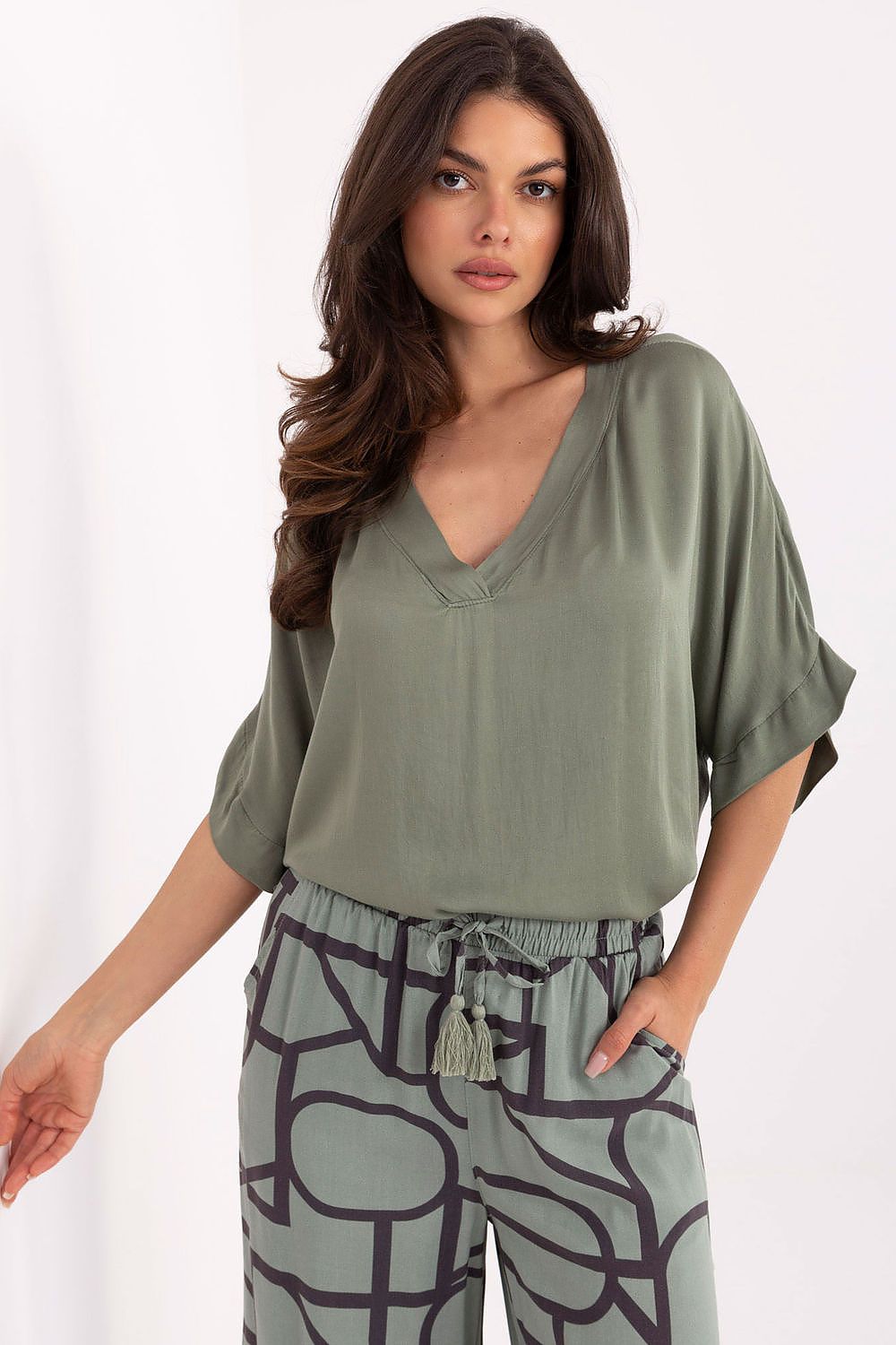Bluse Och Bella til dame fra MS StyleHaven, laget av Viskose, farge Hvit, størrelse s, med short ermer