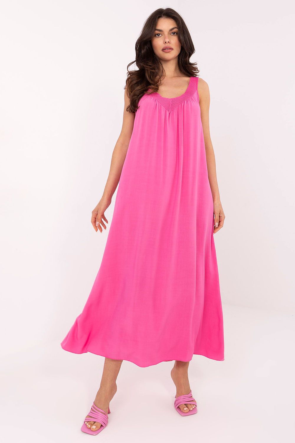 Dagkjole Och Bella til dame fra MS StyleHaven, laget av Viskose, farge Brun, størrelse L, med sleeveless ermer