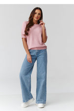  Short sleeve sweater model 224079 Makadamia 