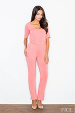 Feminin Elegance Jumpsuit - Figl til dame fra MS StyleHaven, laget av Elastan; Viskose, farge Grønn, størrelse S, med sleeveless; 3-4 ermer, perfekt til casual; dress