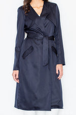 Frakk Figl til dame fra MS StyleHaven, laget av polyester, farge Blå, størrelse L, med long ermer, perfekt til casual; dress