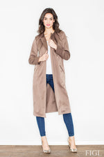 Frakk Figl til dame fra MS StyleHaven, laget av polyester, farge Blå, størrelse XL, med long ermer, perfekt til casual; dress