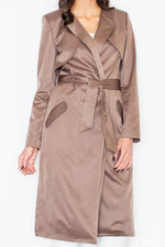 Frakk Figl til dame fra MS StyleHaven, laget av polyester, farge beige, størrelse M, med long ermer, perfekt til casual; dress