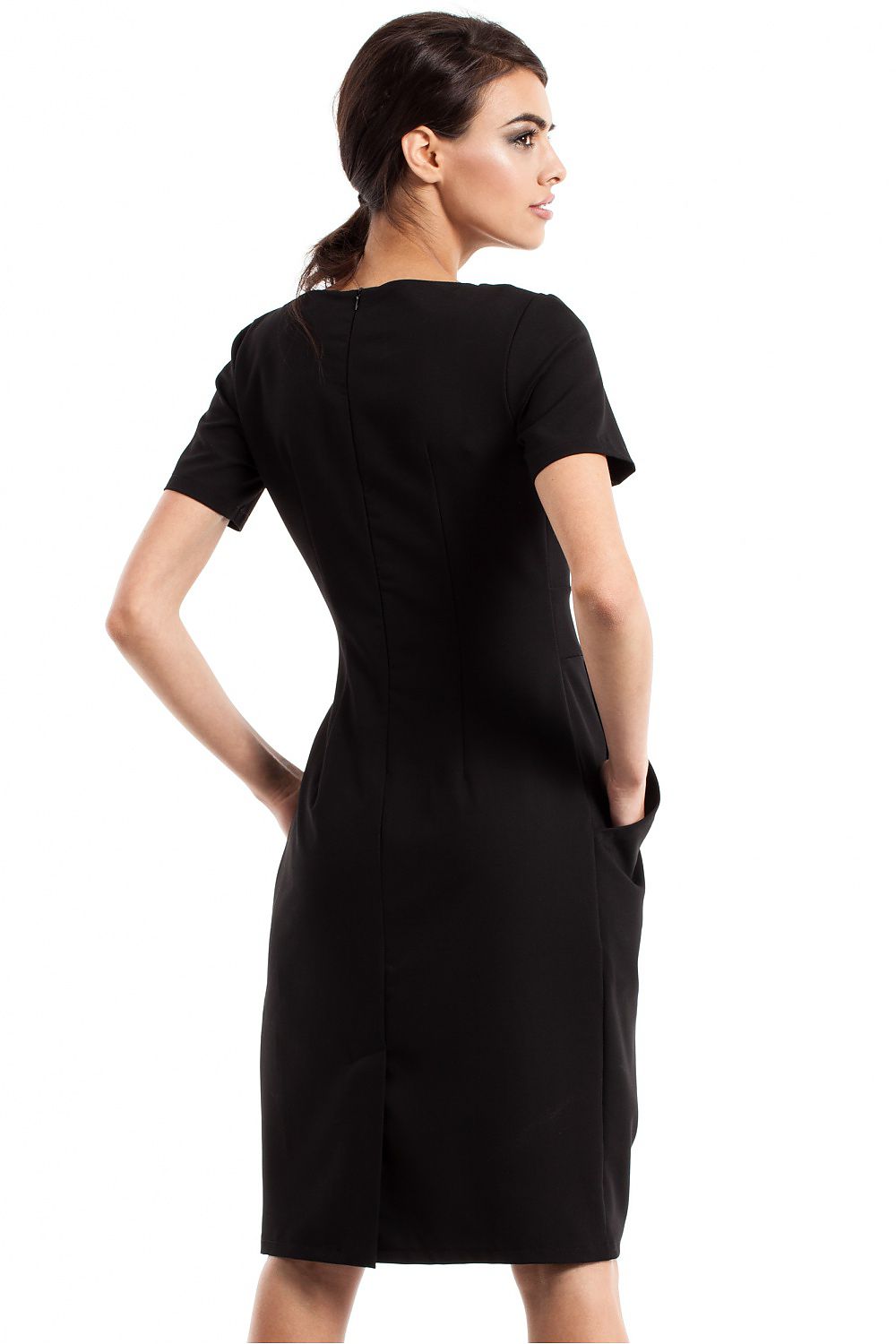 Dagkjole Moe til dame fra MS StyleHaven, laget av polyester; Viskose, farge Svart, størrelse L, med short ermer, perfekt til casual; dress