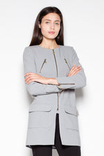 Rettskåret Kåpe - Venaton til dame fra MS StyleHaven, laget av polyester; Viskose, farge Grå, størrelse s, med long ermer, perfekt til casual; dress
