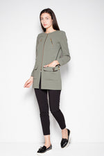 Rettskåret Kåpe - Venaton til dame fra MS StyleHaven, laget av polyester; Viskose, farge Grønn, størrelse s, med long ermer, perfekt til casual; dress