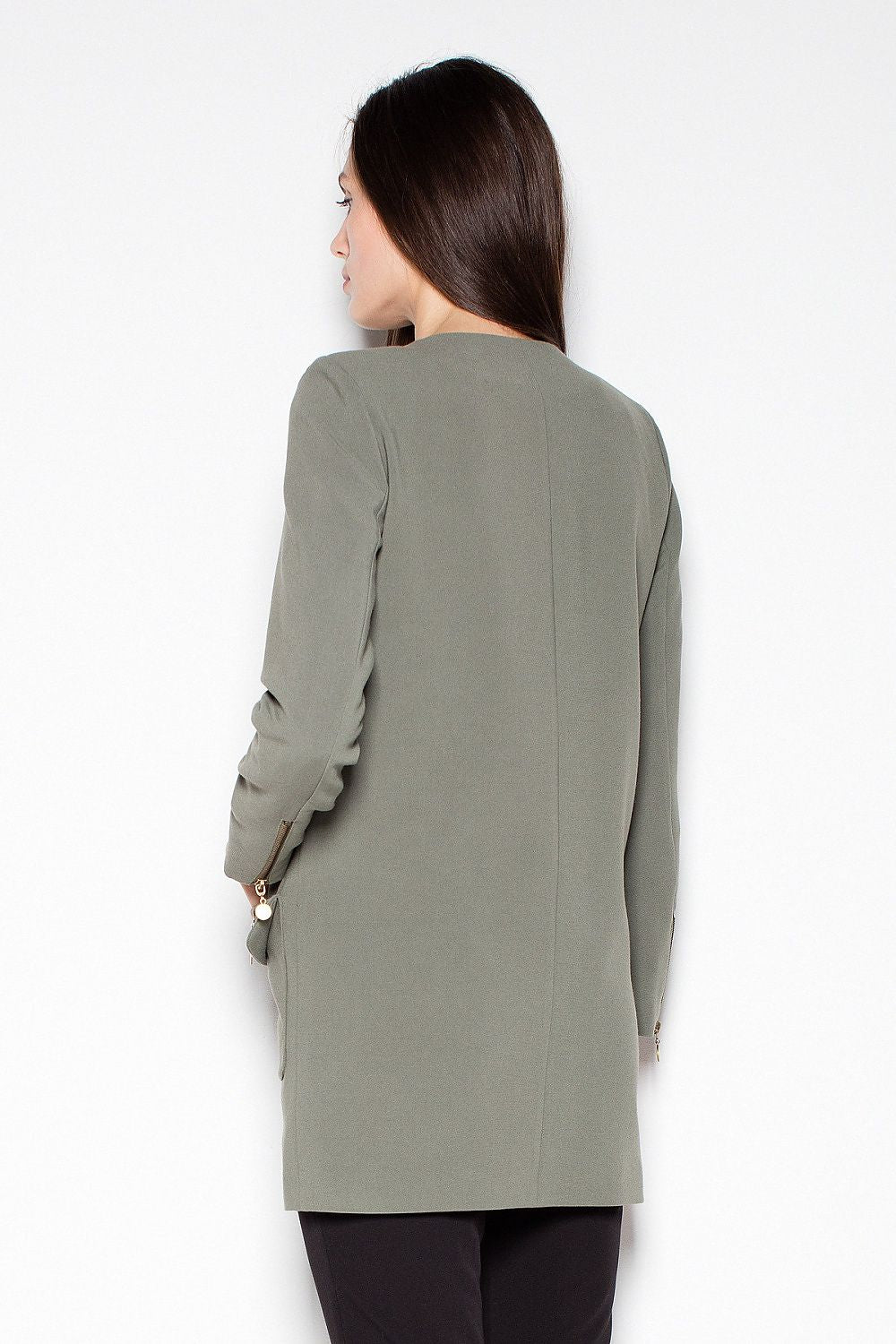 Rettskåret Kåpe - Venaton til dame fra MS StyleHaven, laget av polyester; Viskose, farge Grønn, størrelse M, med long ermer, perfekt til casual; dress
