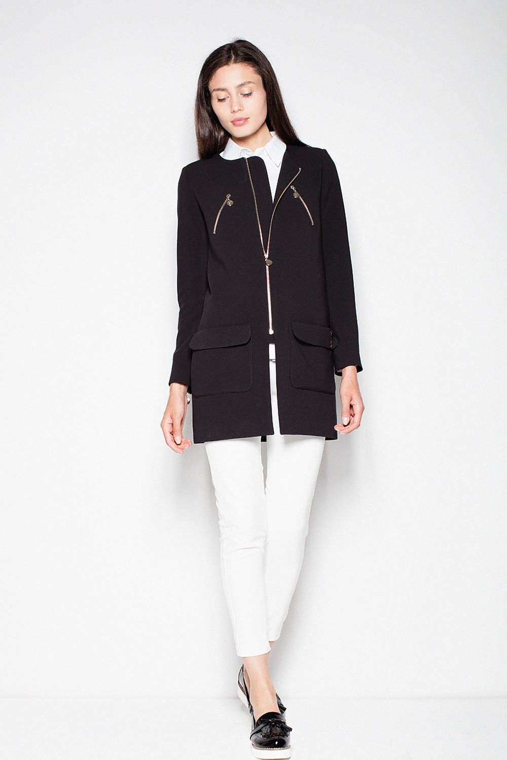Rettskåret Kåpe - Venaton til dame fra MS StyleHaven, laget av polyester; Viskose, farge Grønn, størrelse XL, med long ermer, perfekt til casual; dress