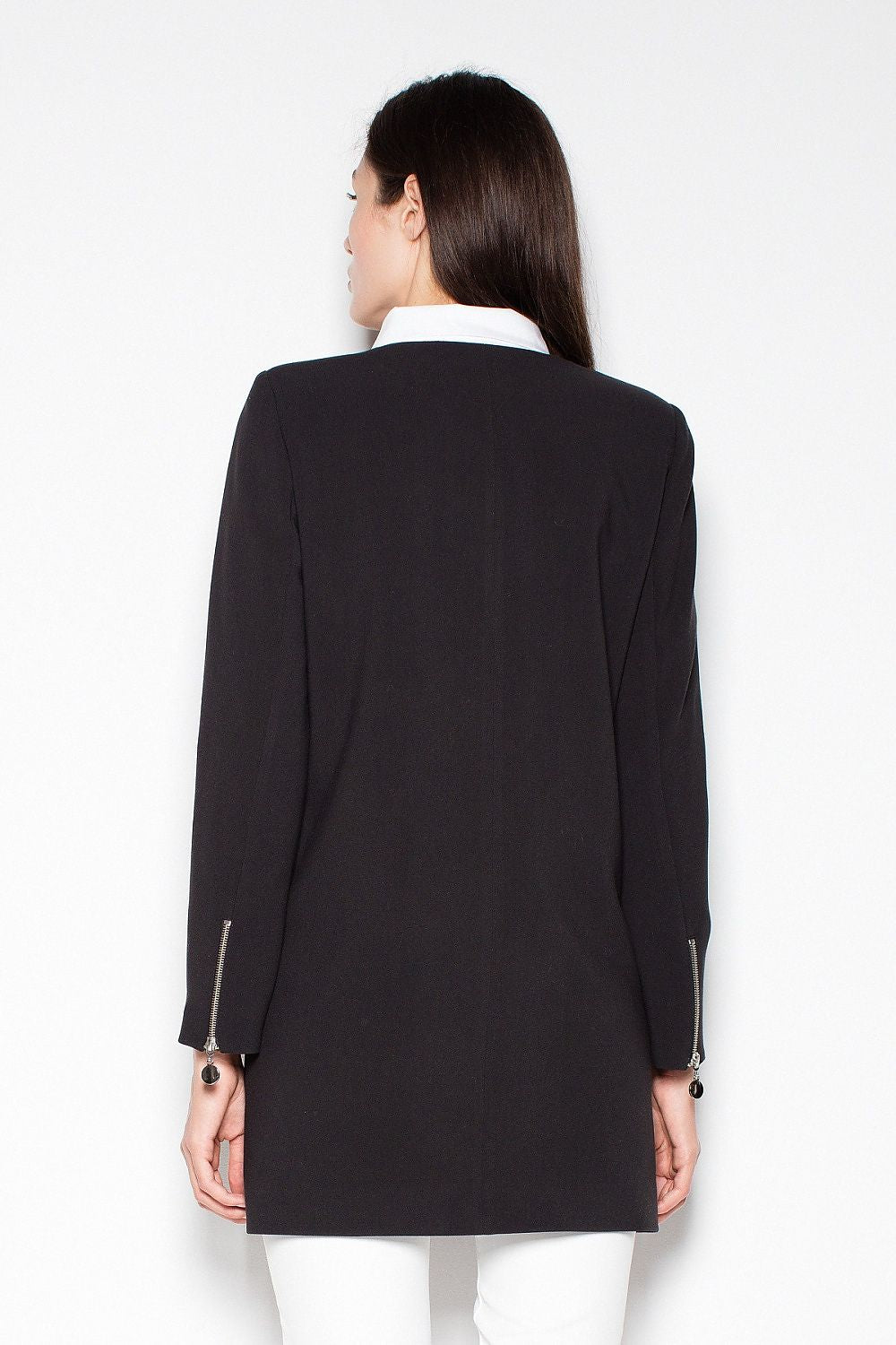 Rettskåret Kåpe - Venaton til dame fra MS StyleHaven, laget av polyester; Viskose, farge Svart, størrelse s, med long ermer, perfekt til casual; dress