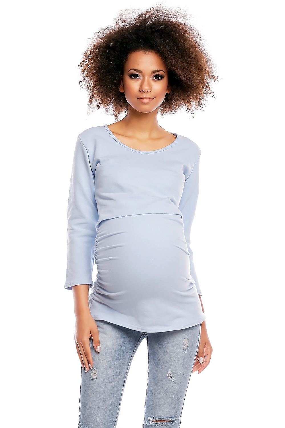 Barseltunika fra PeeKaBoo til dame fra MS StyleHaven, laget av Bomull, farge Blå, størrelse S/M, med 45720 ermer, perfekt til casual; dress