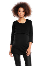 Barseltunika fra PeeKaBoo til dame fra MS StyleHaven, laget av Bomull, farge Svart, størrelse XXL, med 45720 ermer, perfekt til casual; dress