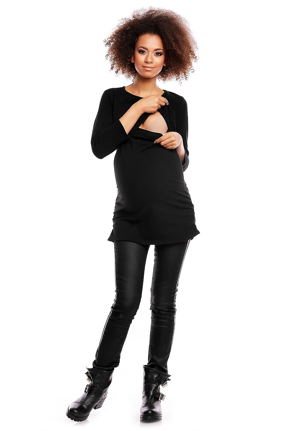 Barseltunika fra PeeKaBoo til dame fra MS StyleHaven, laget av Bomull, farge Svart, størrelse XXL, med 45720 ermer, perfekt til casual; dress