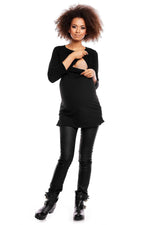 Barseltunika fra PeeKaBoo til dame fra MS StyleHaven, laget av Bomull, farge Svart, størrelse XXL, med 45720 ermer, perfekt til casual; dress